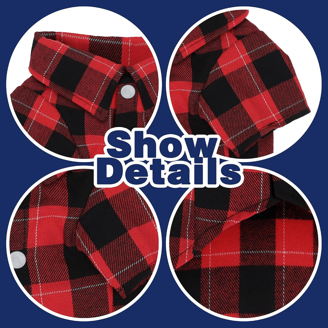 Paiaite Plaid Dog Shirt: Classic Checkered Style in Pure Cotton
