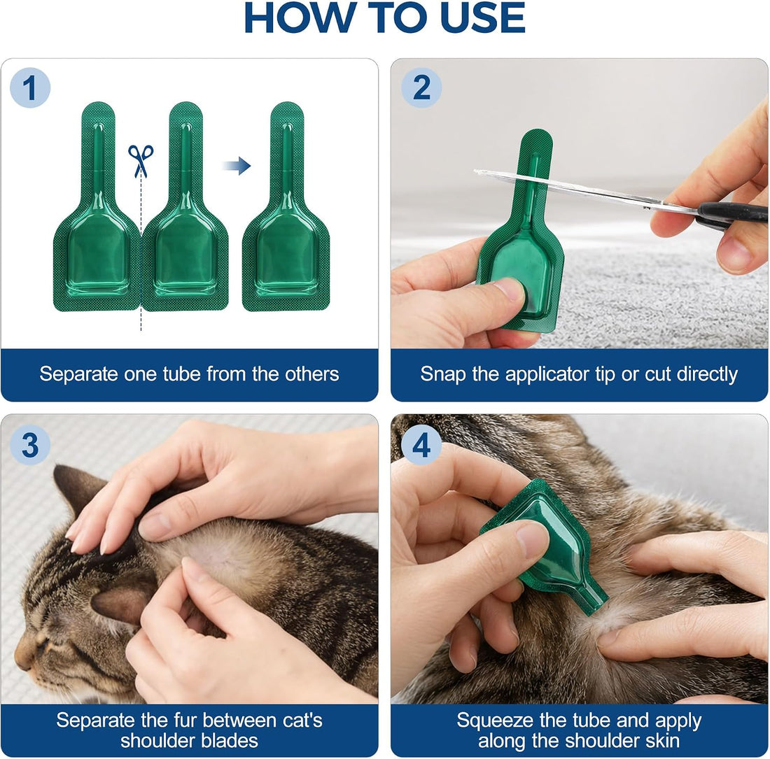 Miguelina 6Pcs Flea & Tick Topical Spot-On Drops for Cat