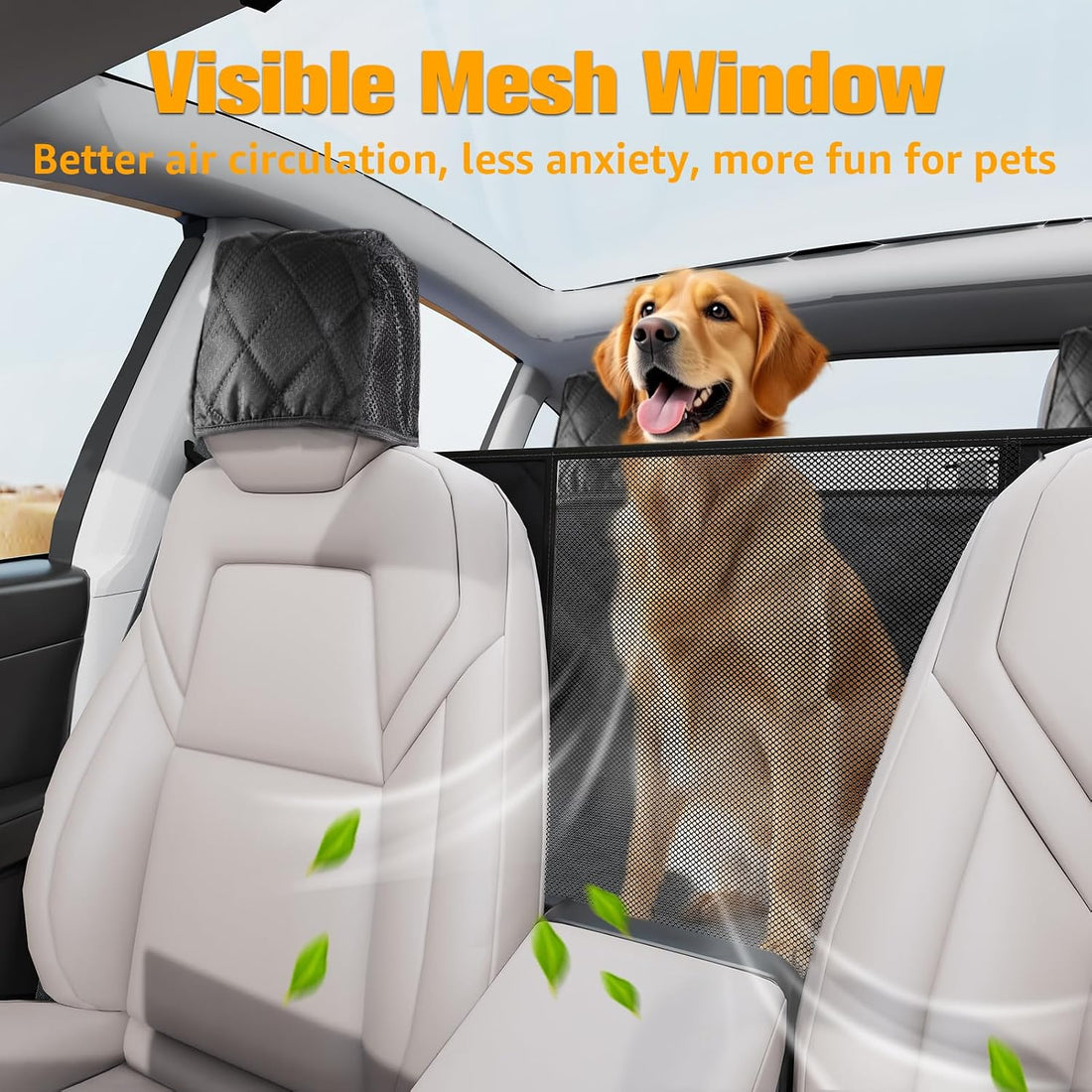 PETICON Dog Seat Cover for Tesla Model 3 & Y Back Seat + 2 Door