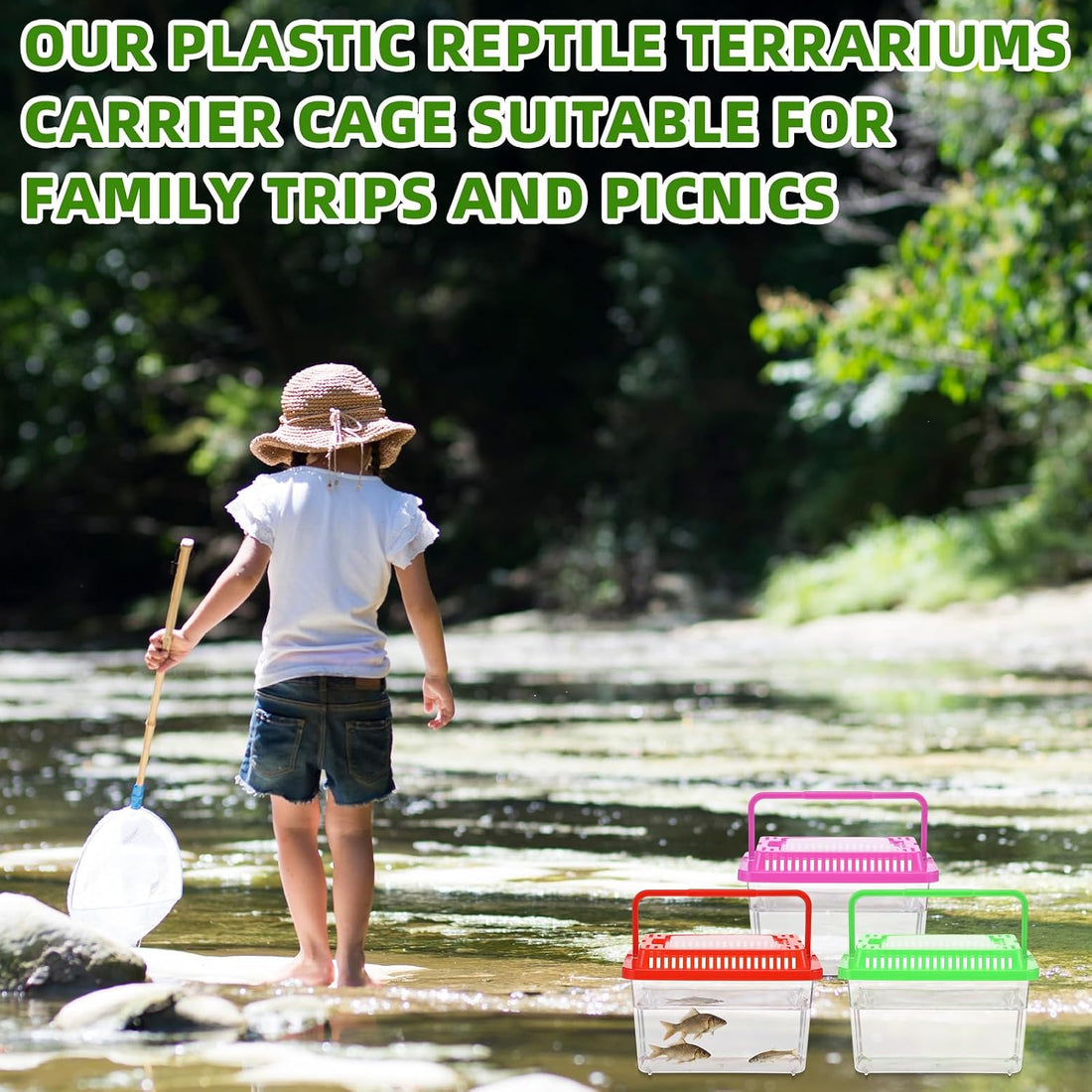 LemonRoad 25 Pcs Plastic Reptile Terrariums,Classic,5.1x3.5x3.5 Inch