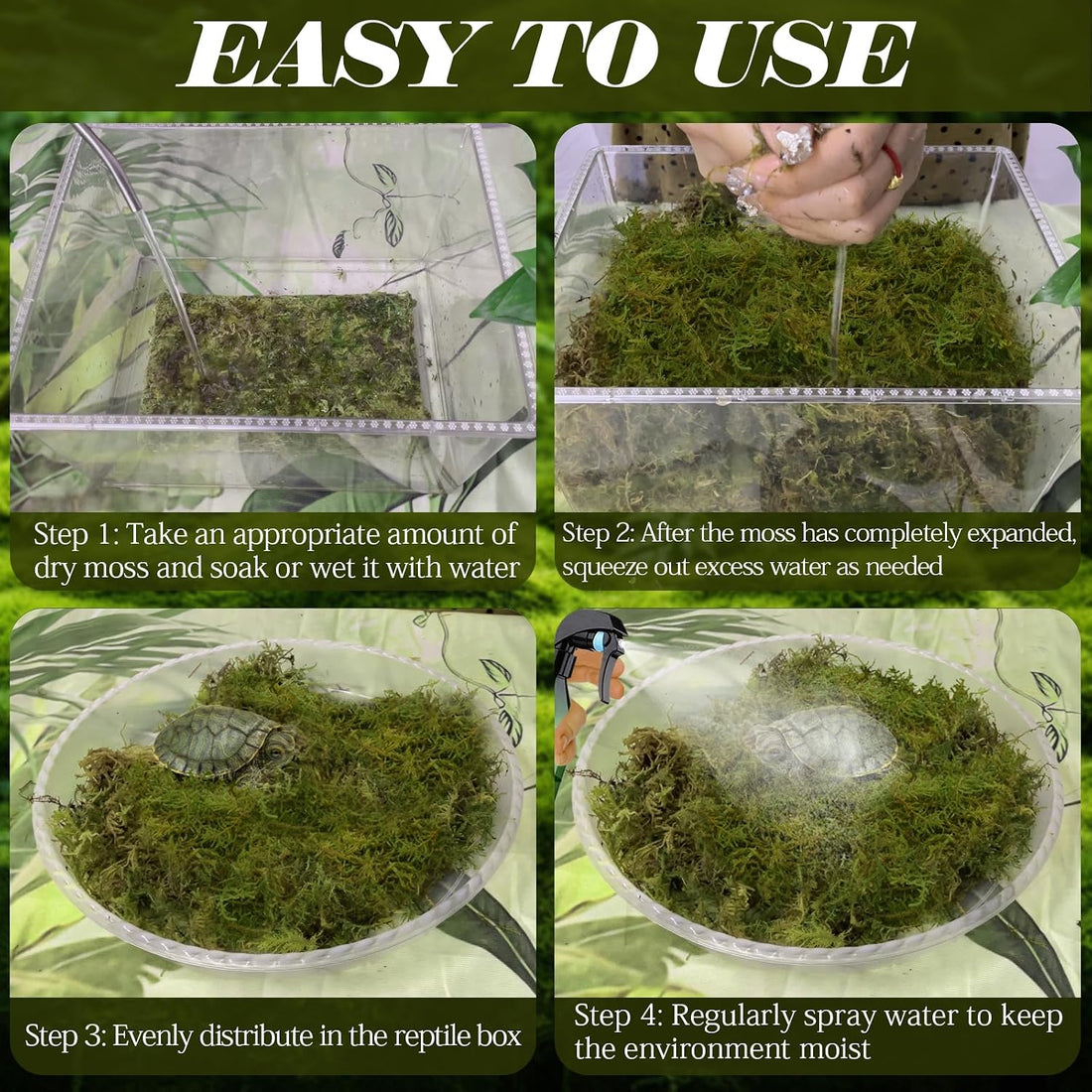 ZeeDix 8 OZ Premium Sphagnum Moss for Reptiles
