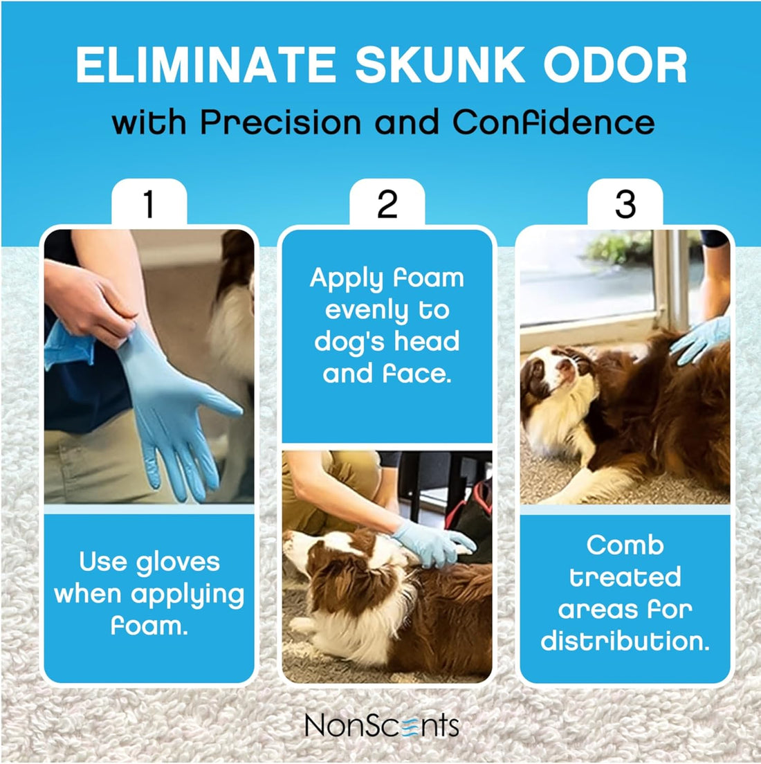 NonScents Skunk Odor Remover Head & Face Foam - Skunk Odor from Pets