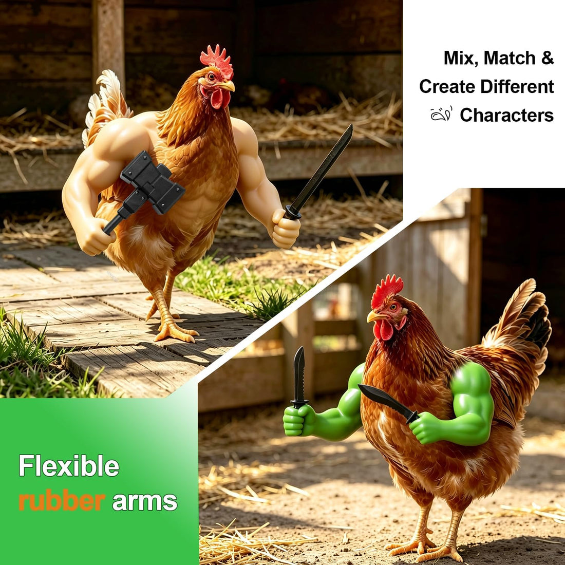 Enrichoice 3 Pairs Chicken Arms to Put on Chickens Toys