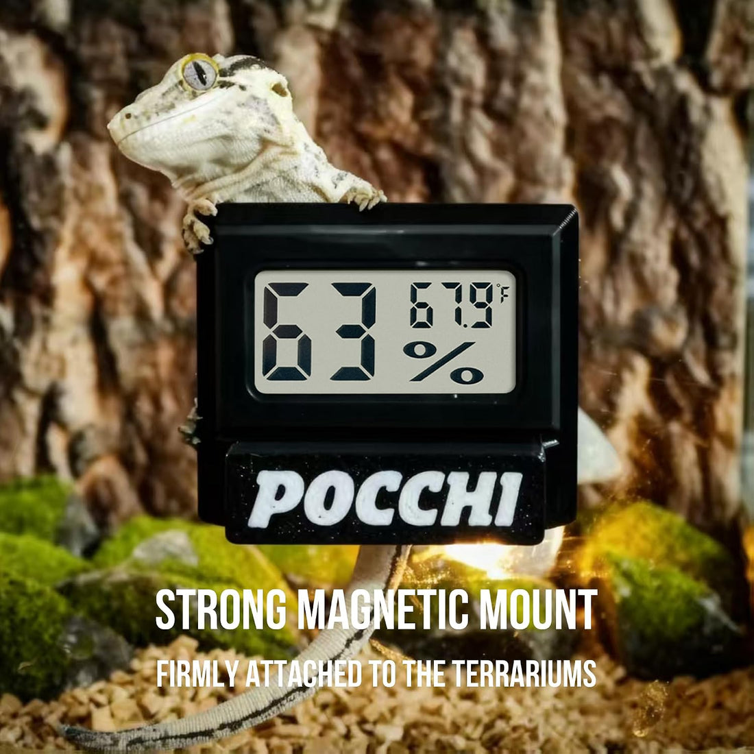 Magnetic High‑Precision Reptile Thermometer and Humidity Gauge