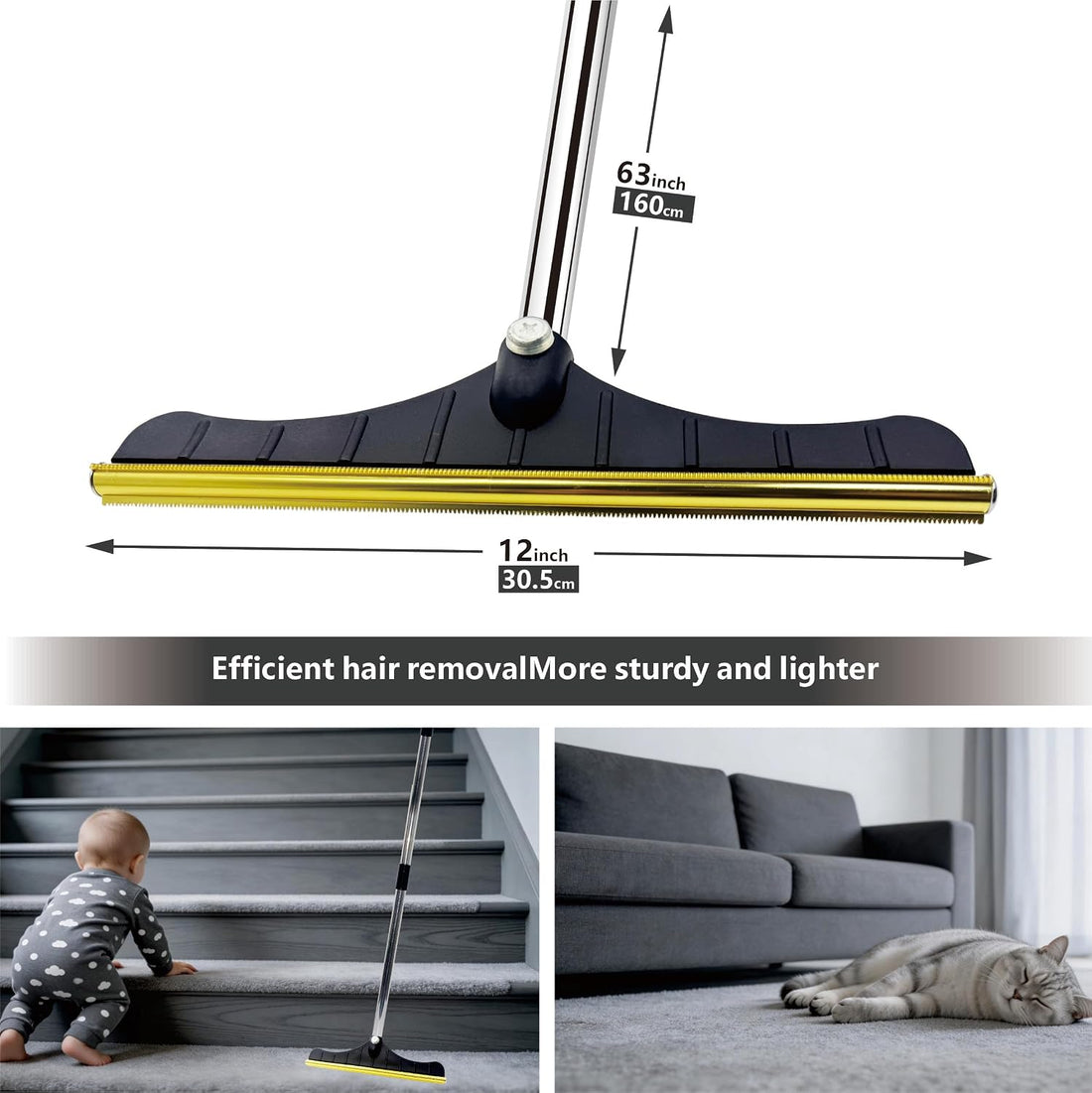 Premium Stainless Steel Pet Hair Removal Carpet Rake