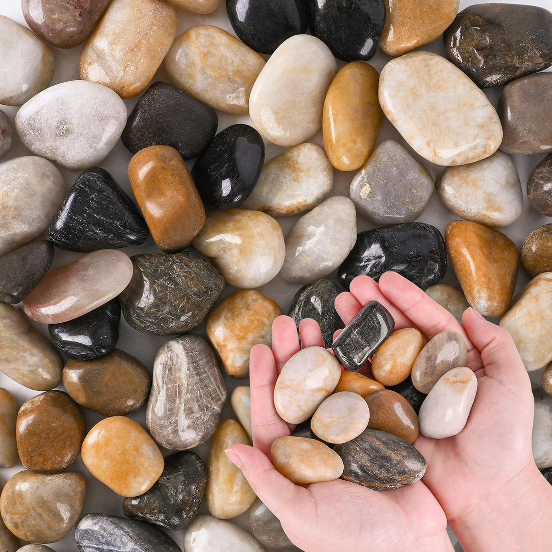 River Rocks for Plants 11.25 LB Small Decorative Pebbles 1"-1.5"