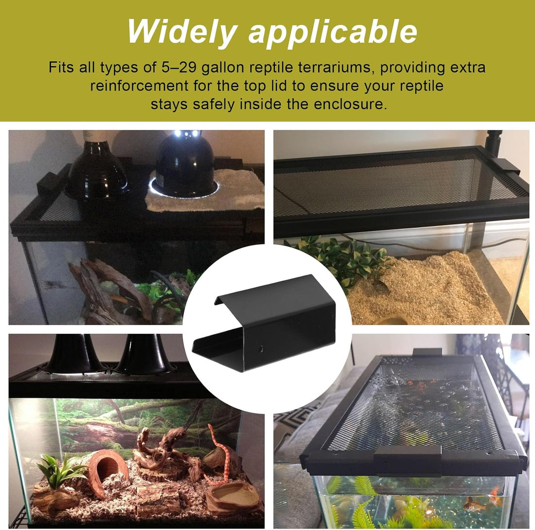 4 Pack Reptile Terrarium Covers Heavy Duty Screen Clips for 5-29