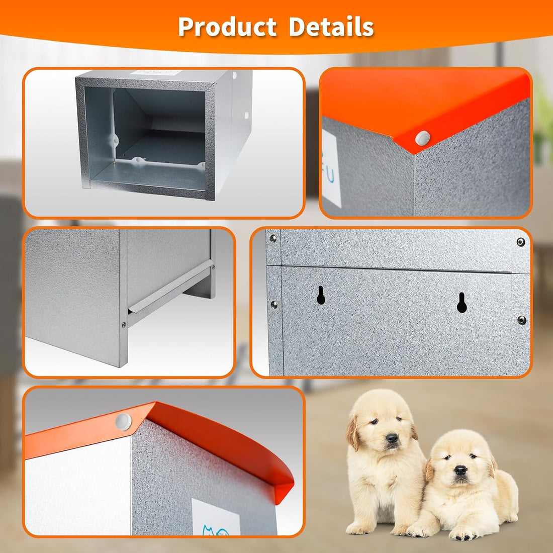 Dog Feeder Galvanized Pet Food Automatic Gravity Dispenser 25lbs