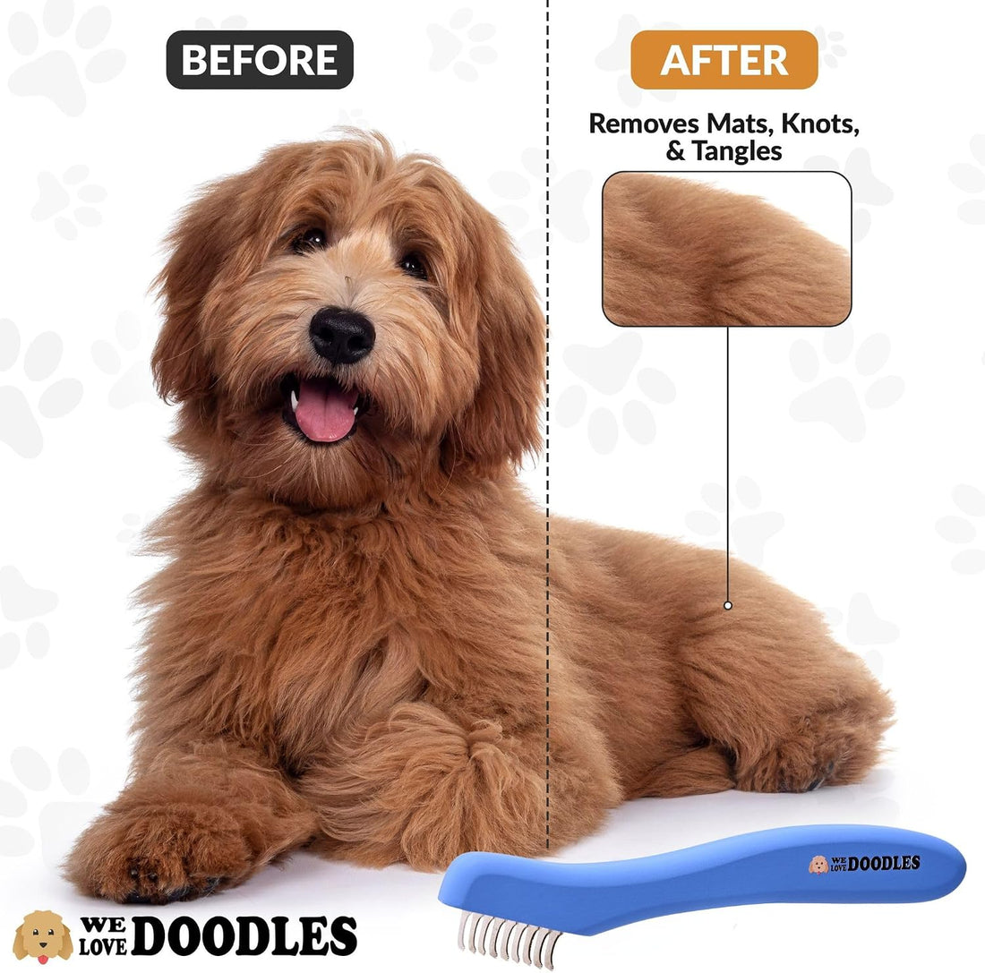Dematting Comb for Dogs, Undercoat Rake Grooming Tool, Mat Remover