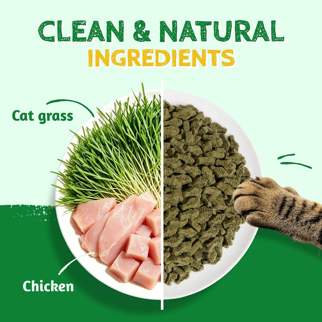 Just Try 16 oz Feline Grass Treats Chicken Flavor Hairball Treats