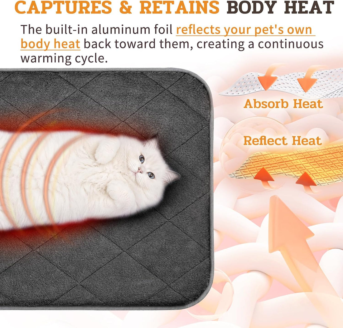 NWK Self Warming Thermal Pet Mat for Dogs and Cats (Black, Small)