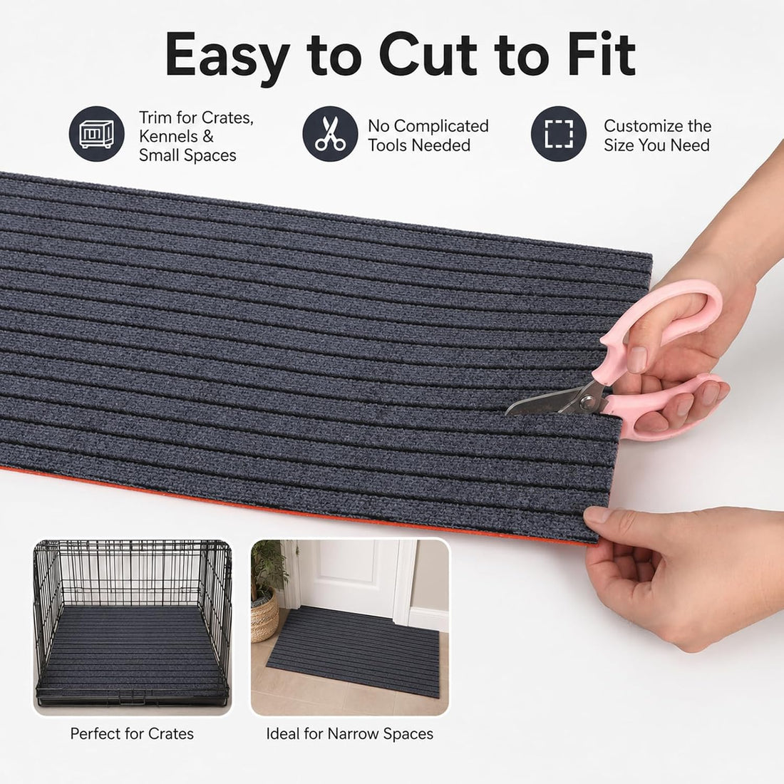 47"x32" Dog Crate Mat, Waterproof Non-Slip Washable Kennel Floor