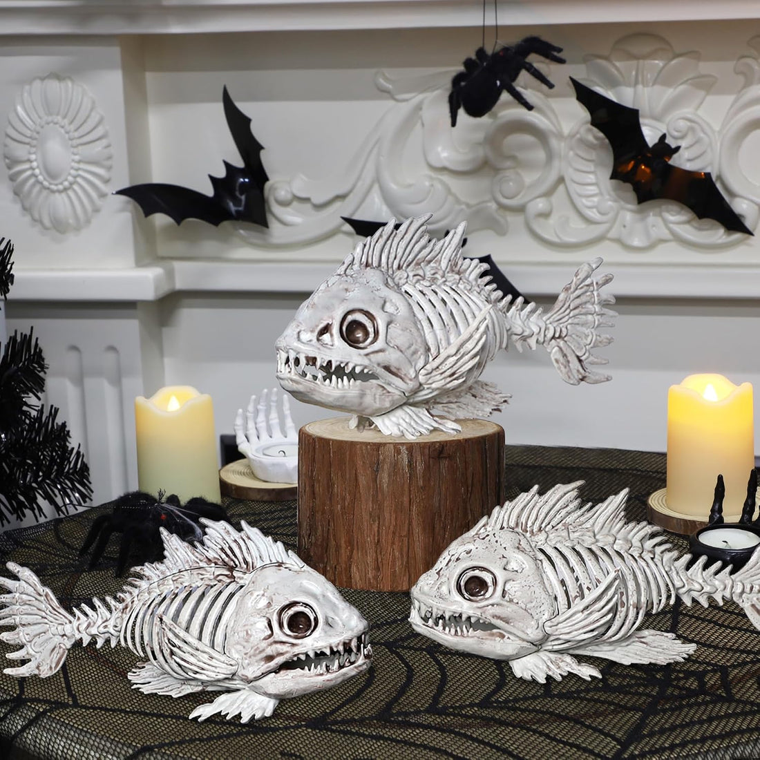 DR.DUDU 3 Pack Halloween Skeleton Decor Halloween Fish Tank