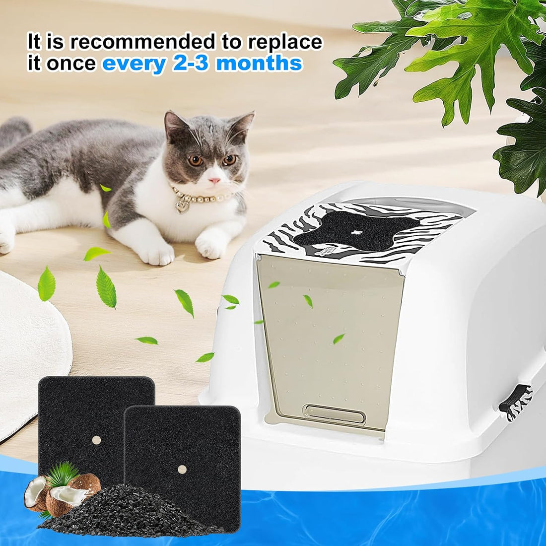 6 Pack Cat Litter Box Replacement Fit for Catit Hooded Litter Box