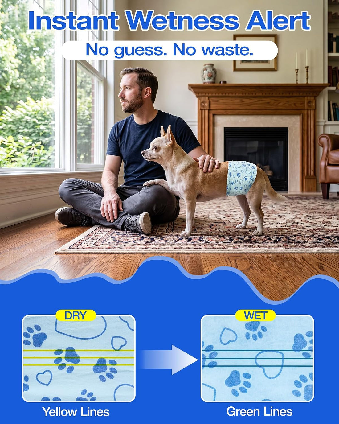Male Dog Diapers with Wetness Indicator