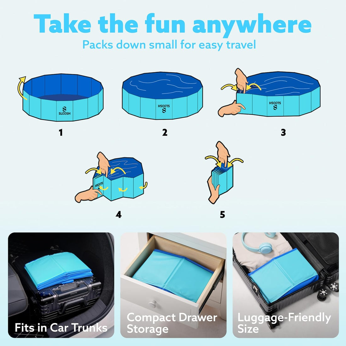 Sloosh Foldable Dog Kiddie Pool