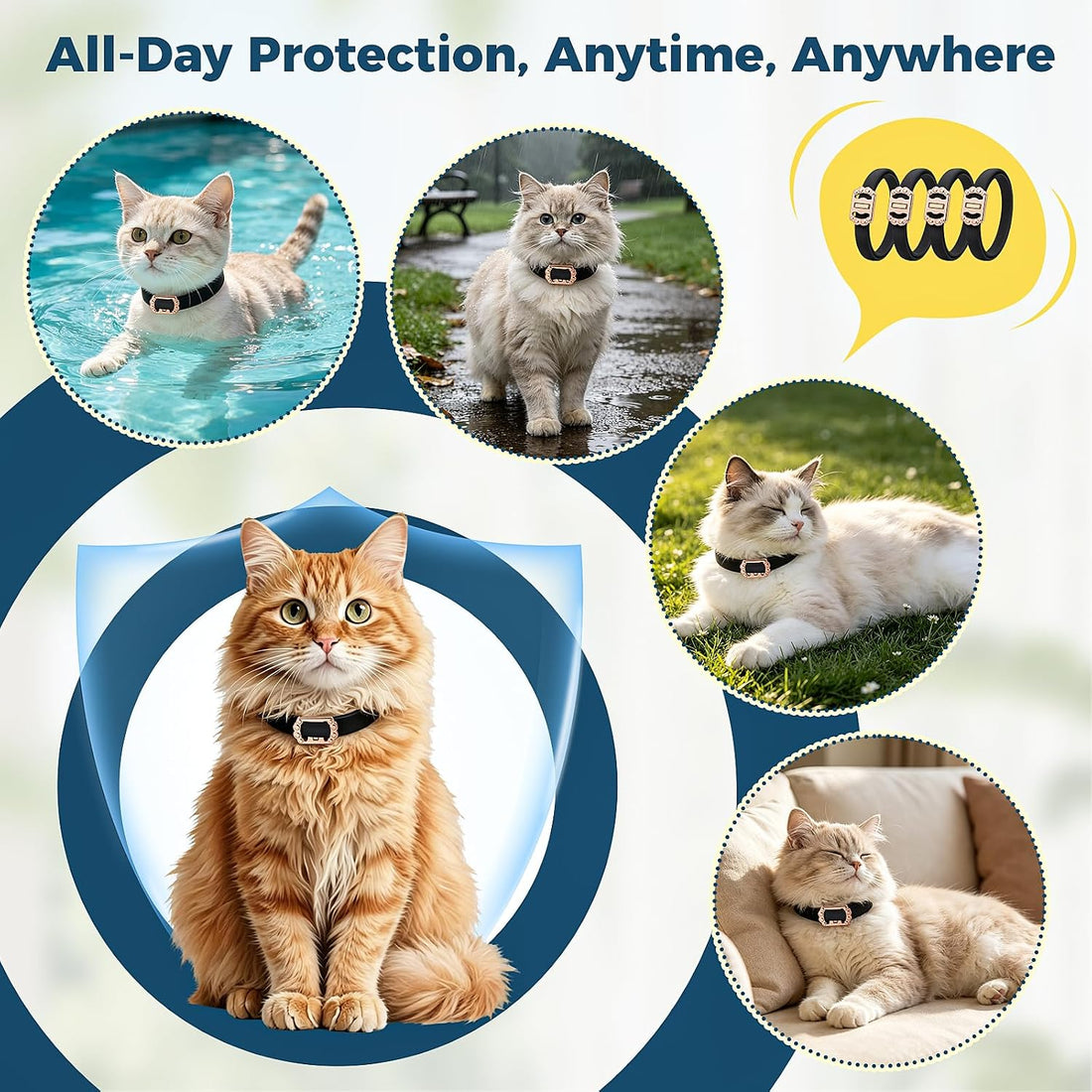4 Pack Natural Flea Collar for Cats,32 Months Long Lasting