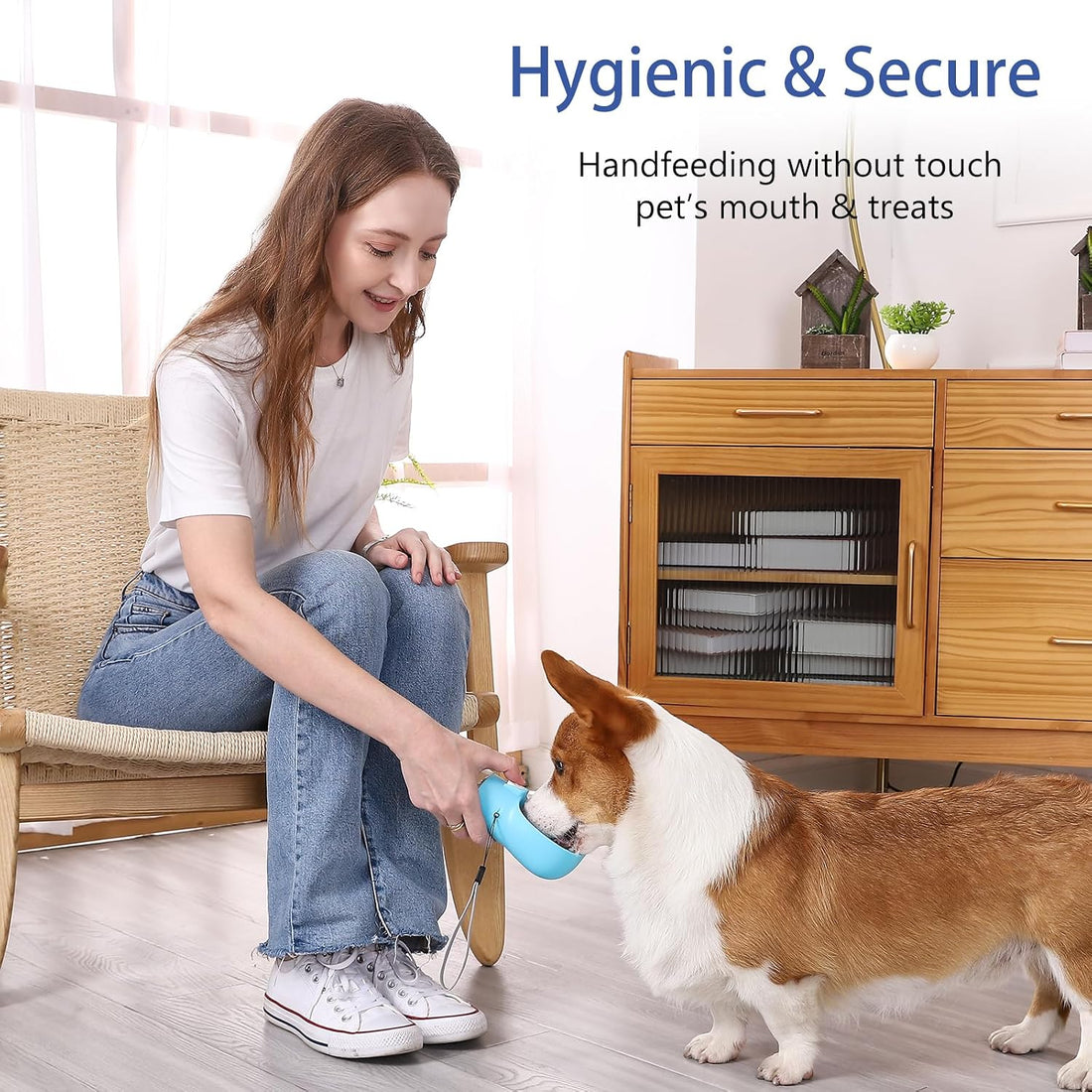 Colorday Handheld Dog Treat Dispenser Built-in Clicker & Treat Pouch