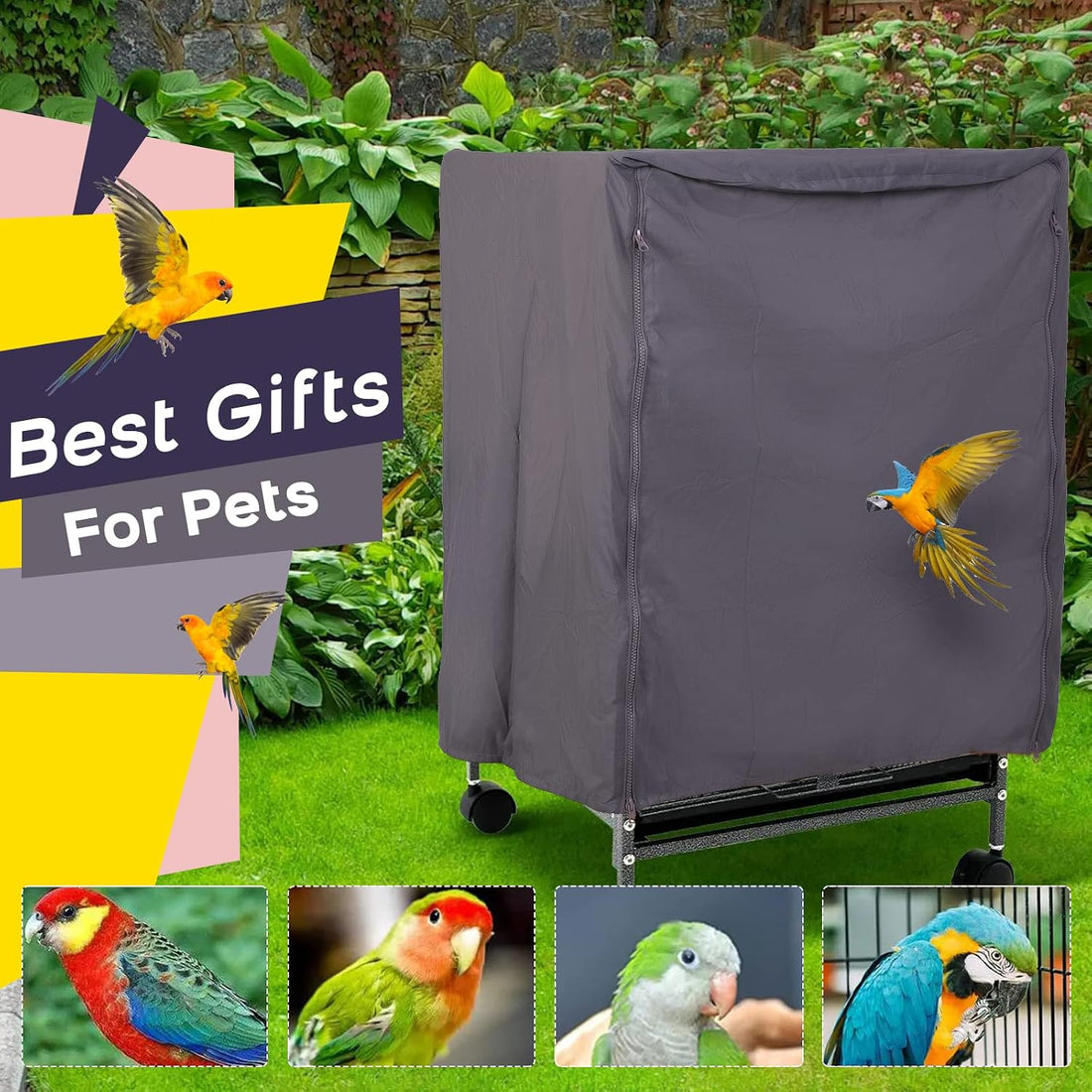 QBLEEV Bird Cage Covers, Breathable Blackout Birdcage Covers for Night