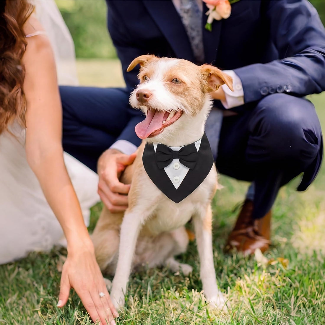 FUAMEY Dog Tuxedo for Large Dogs,Dog Formal Suit Dogs Attire Pet Bow