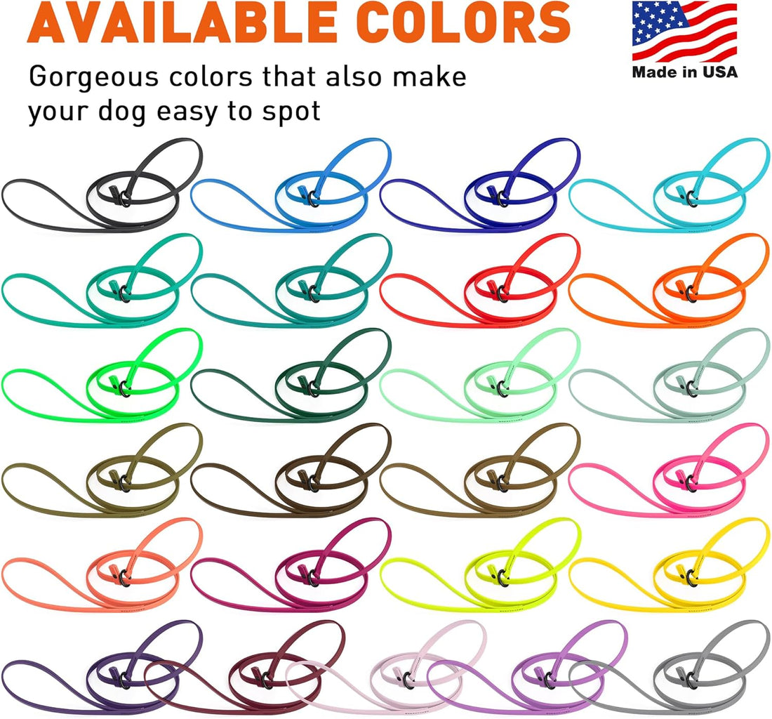 Dogline Biothane Slip Dog Leash - for Small, Medium and Large Dogs