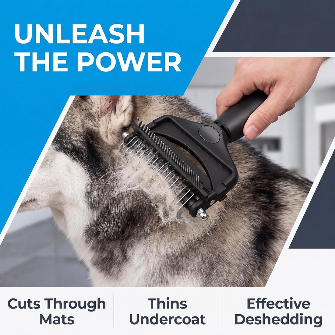 Undercoat Rake for Dogs ，3-in-1 Dematting Comb for Dogs