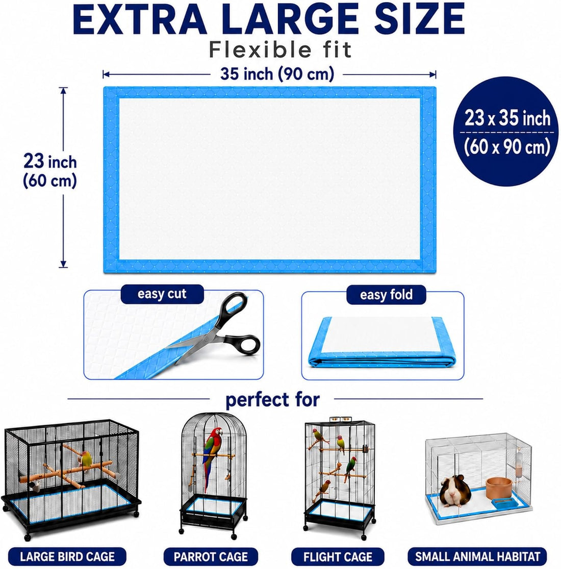 Disposable Bird Cage Liners 23 x 35 Inch