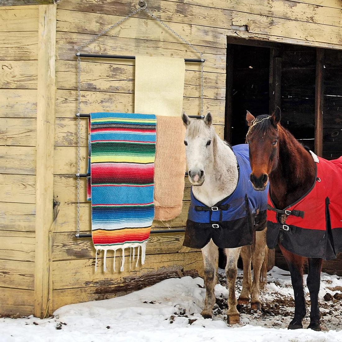 Dunzy Blanket Rack 24.02 x 44.88 Inch Saddle Rack Long Saddle Stand