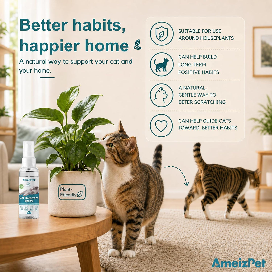 AmeizPet Cat Scratching Deterrent Spray, 1.69 fl oz (50 ml)
