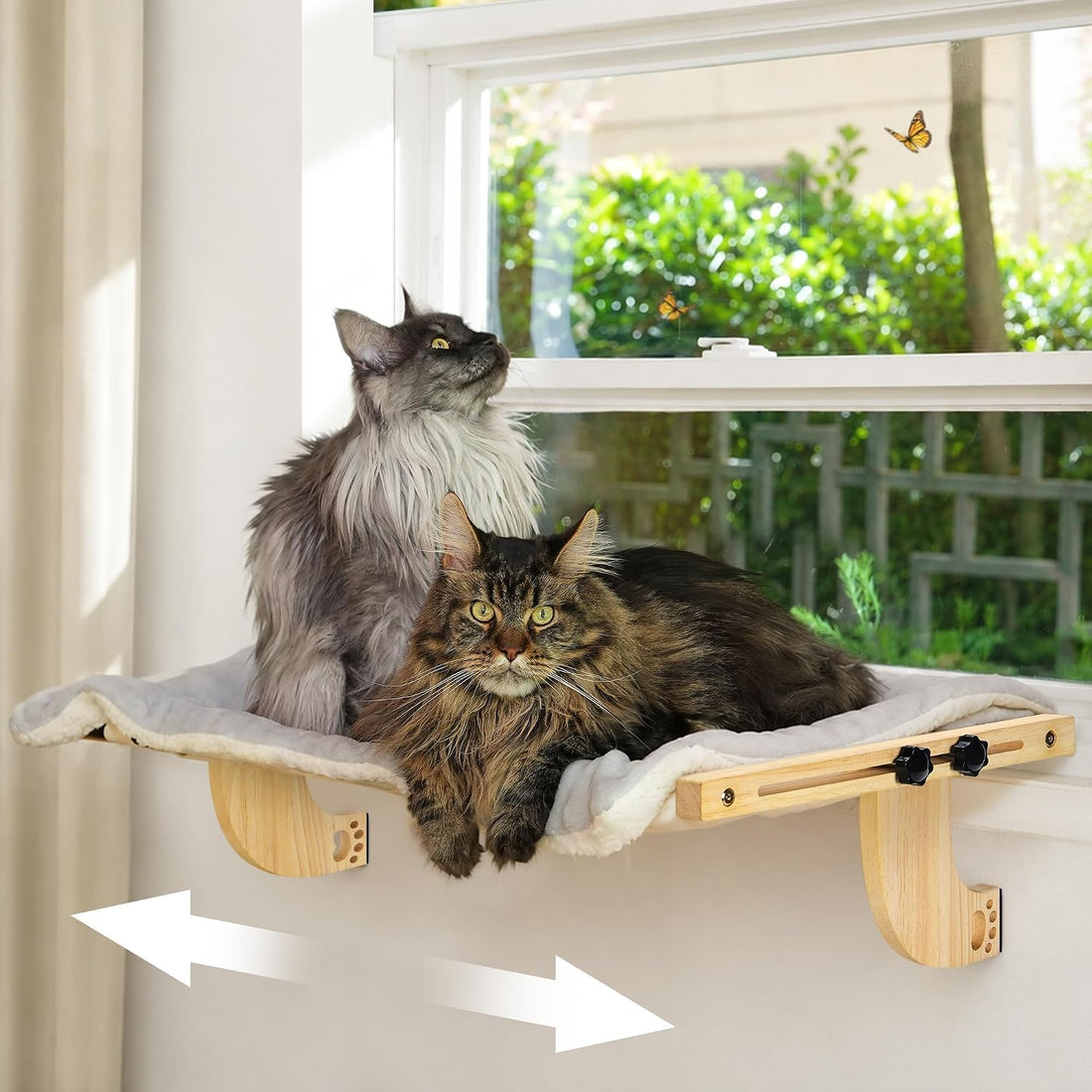 Oversized Adjustable Cat Window Perch for Double Hung Window