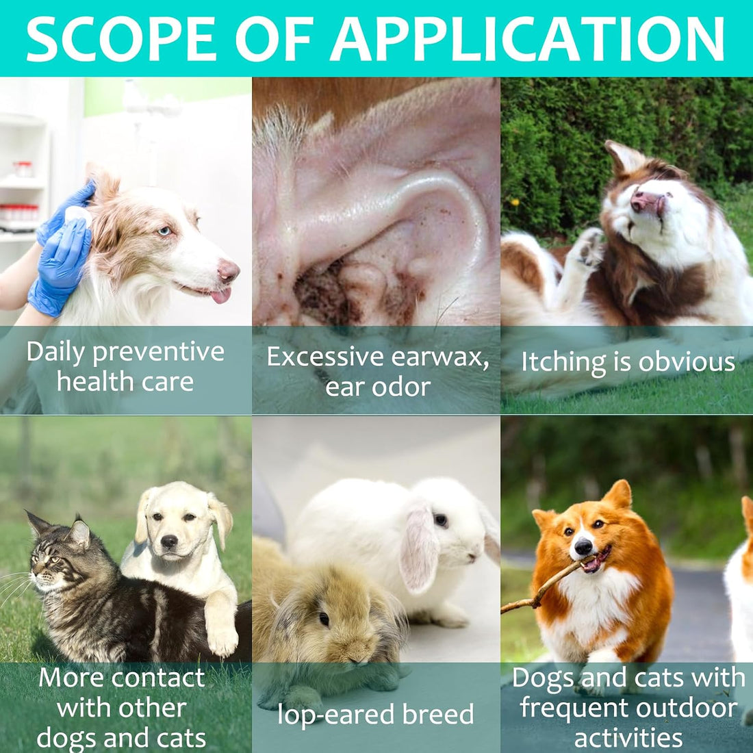 VOSIFSDIY Ear Mites Clean for Dogs & Cats