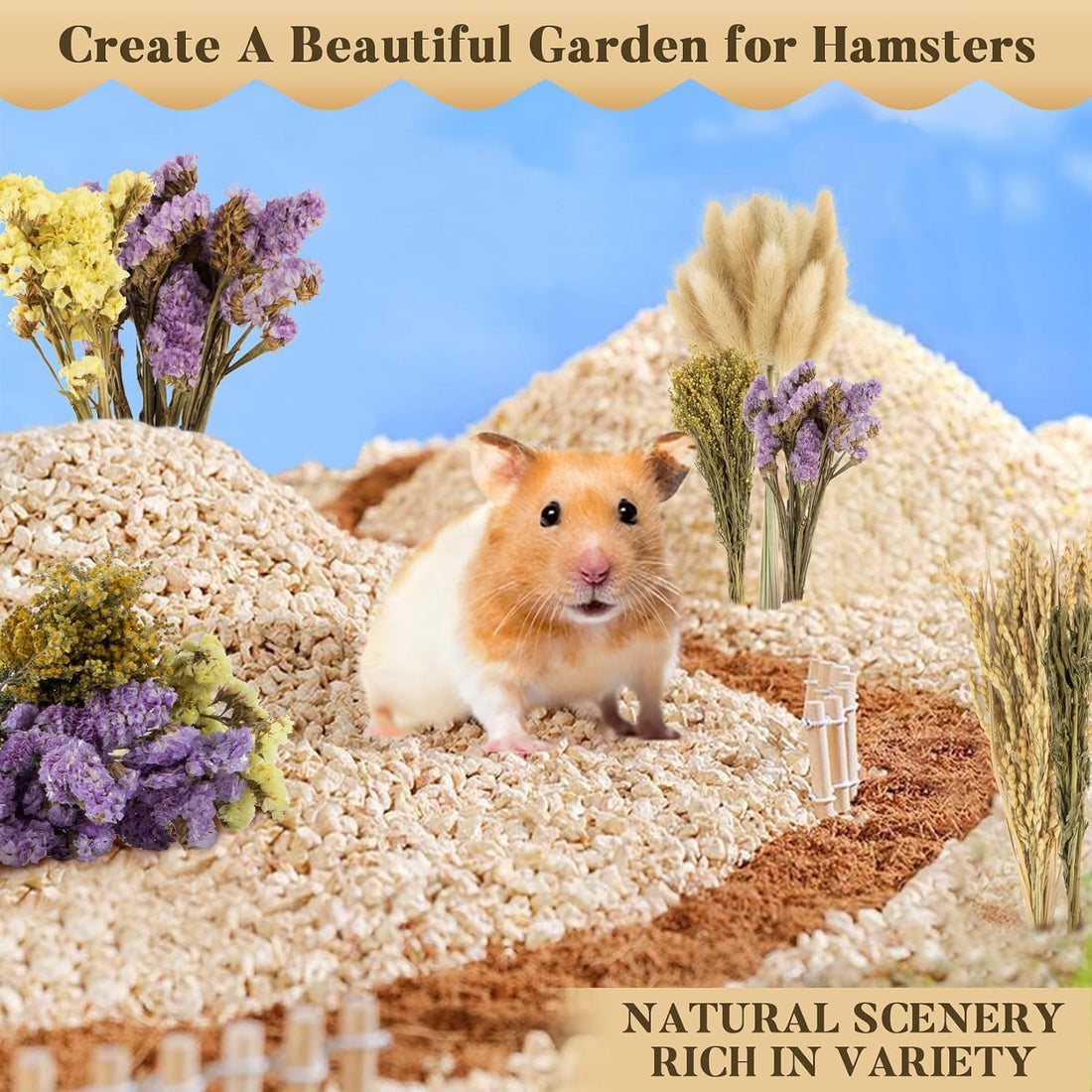 Sukh 60PCS Hamster Sprays - Natural Flower Herb Bedding & Habitat