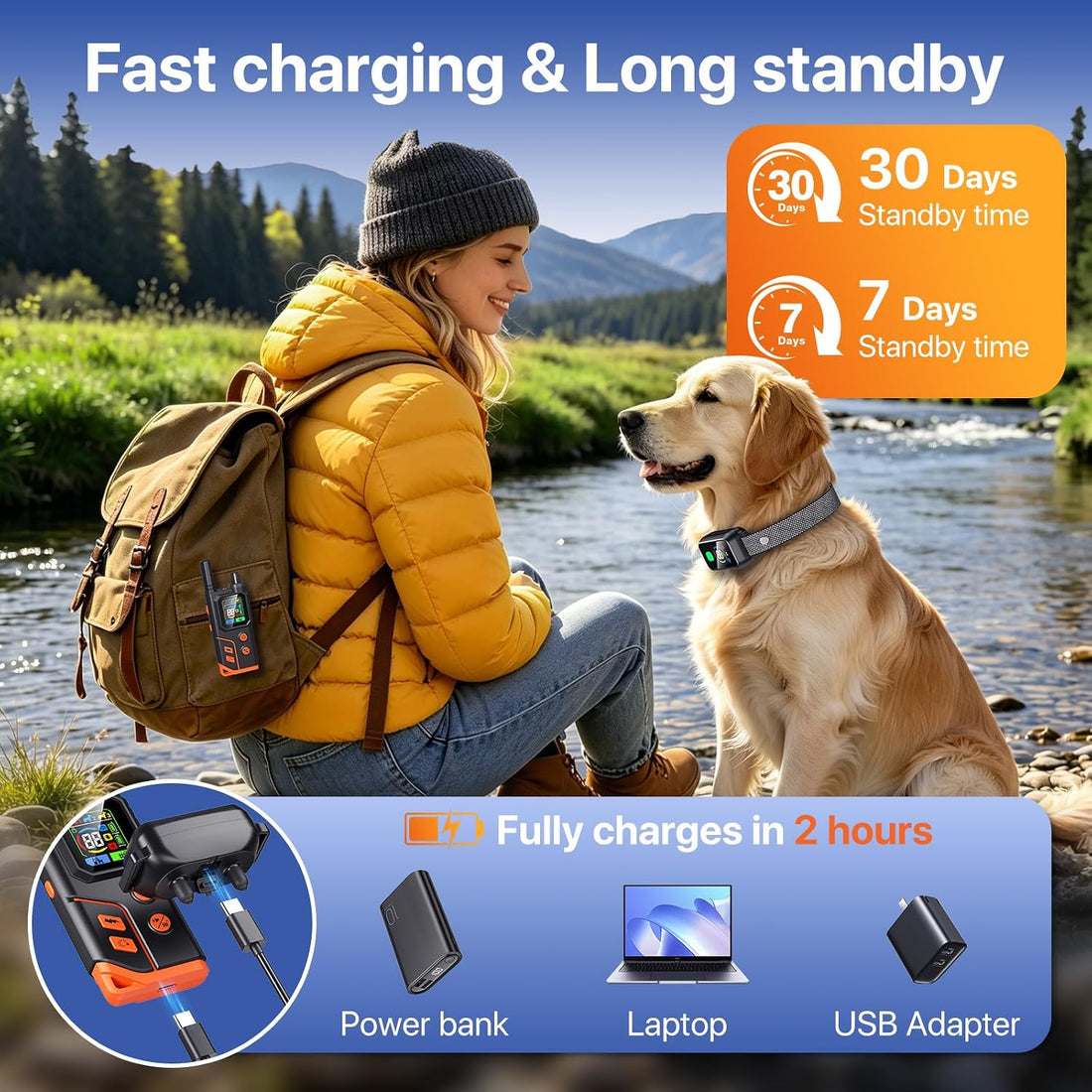 2 In1 Wireless Dog Collar Fence System & Training Collar