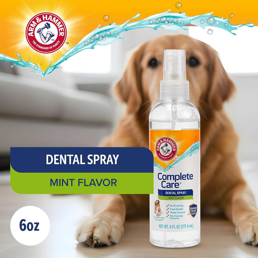 Arm & Hammer Complete Care Dog Dental Spray, Mint, 6 Fl Oz, 2-Pack