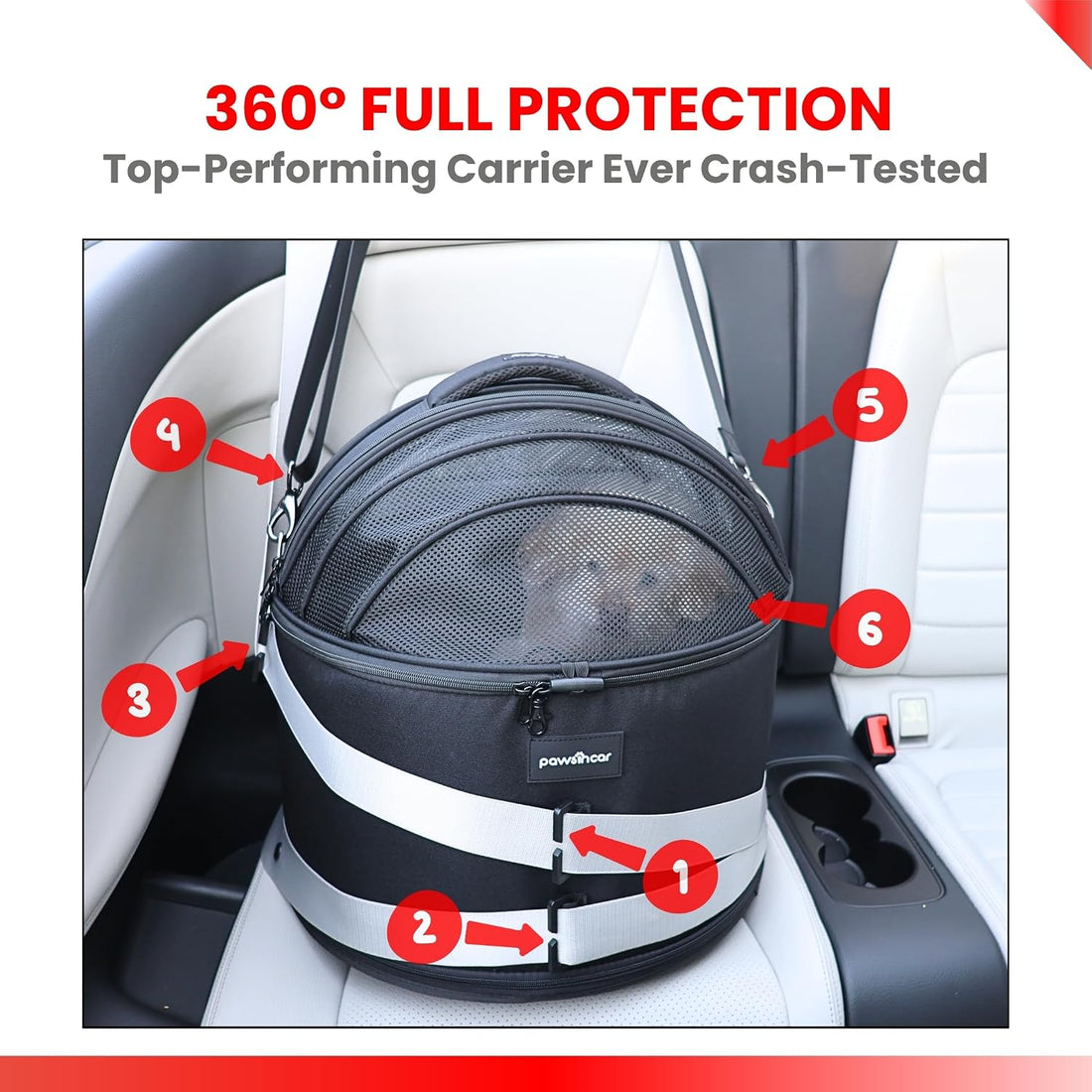 Crash-Tested Small Dog Car Seat | CPS Certified Crash Protection