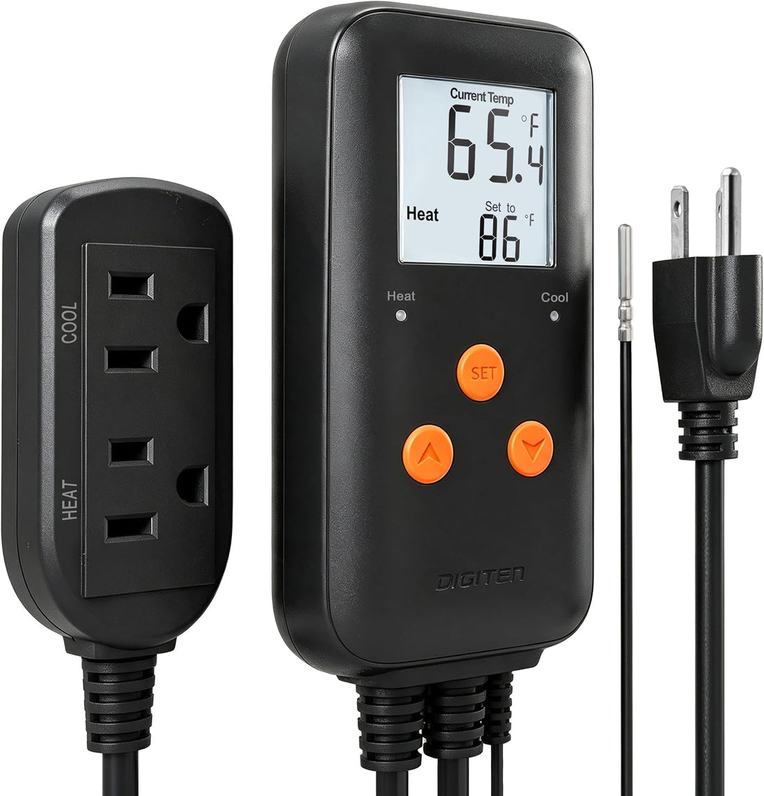 DTC-1021 Dual Heat Cool Temperature Controller, 10A Thermostat
