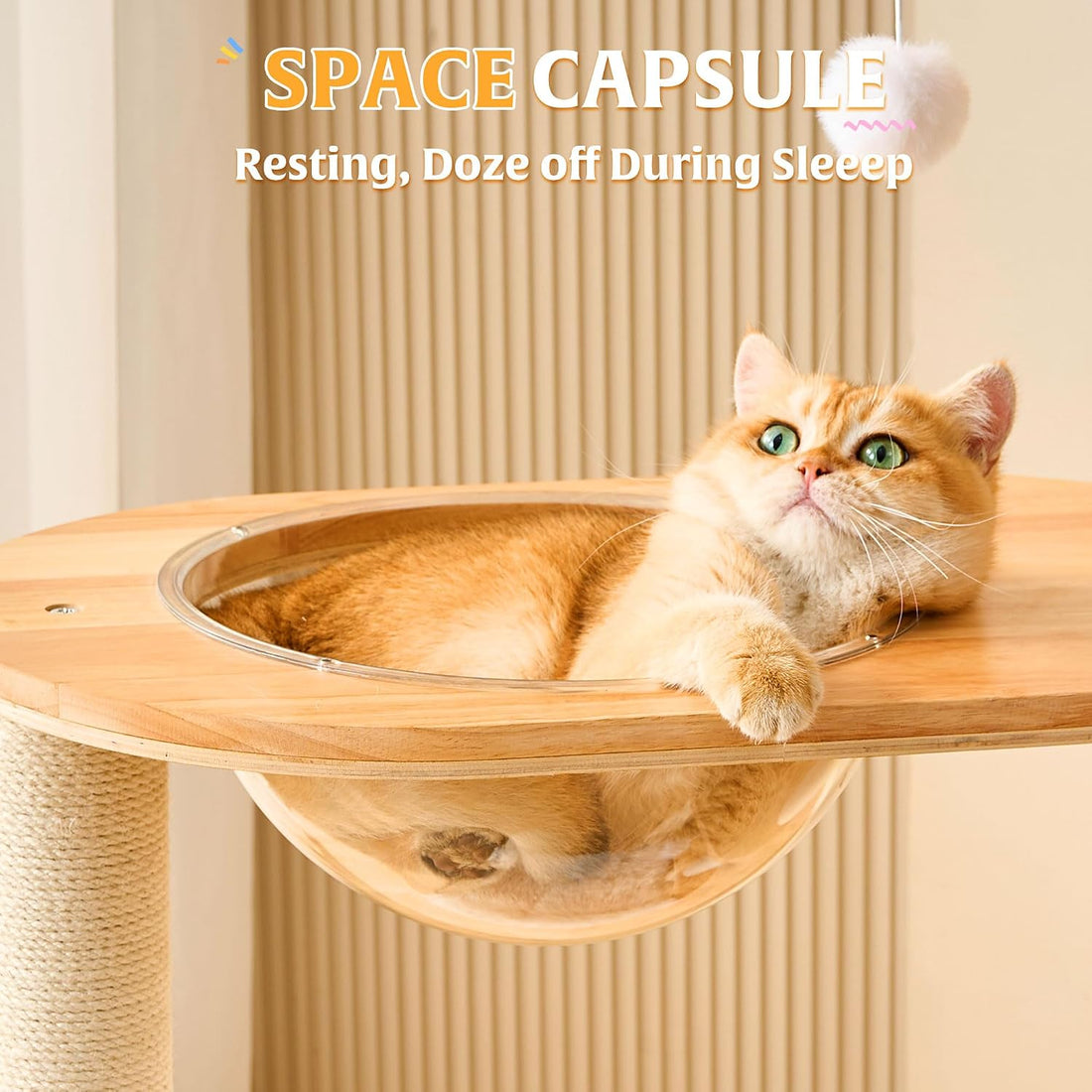 HITTITE Solid Wood Cat Tree Tower with Scratching Post