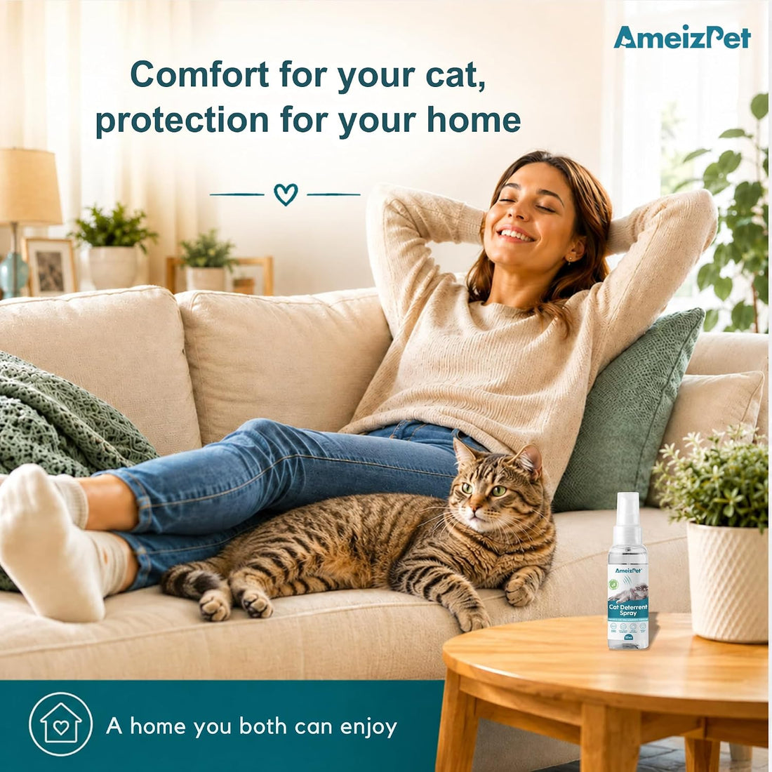 AmeizPet Cat Scratching Deterrent Spray, 1.69 fl oz (50 ml)