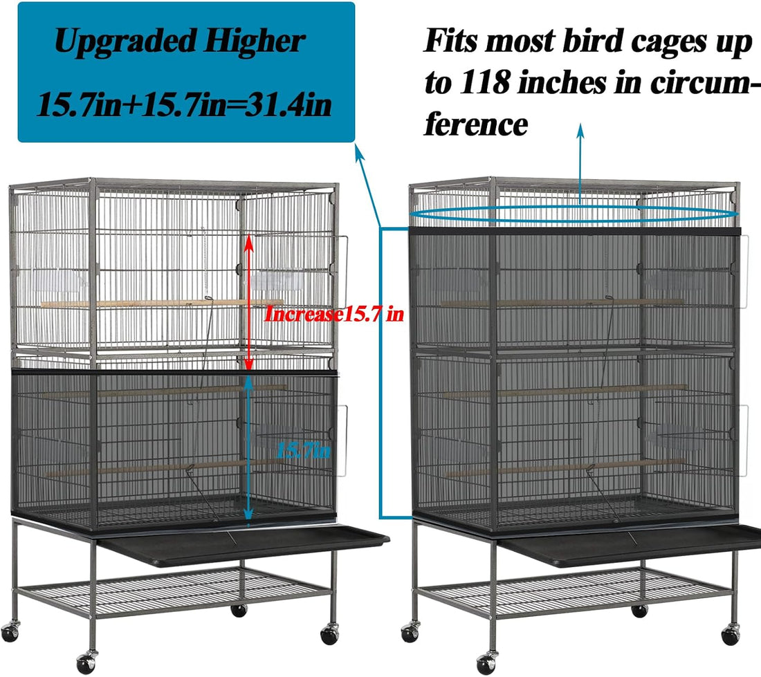 ASOCEA Large Bird Cage Seed Cather,Bird Cage Cover Adjustable Soft
