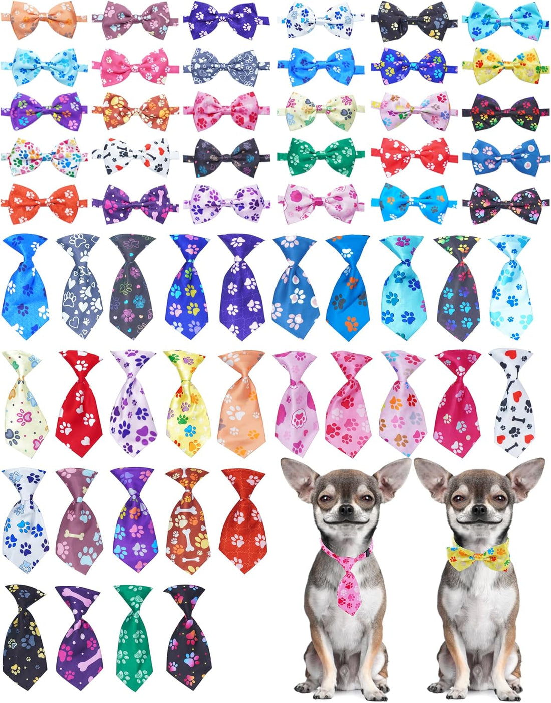 PET SHOW 60 Pack Christmas Small Dog Bowties and Ties Bulk