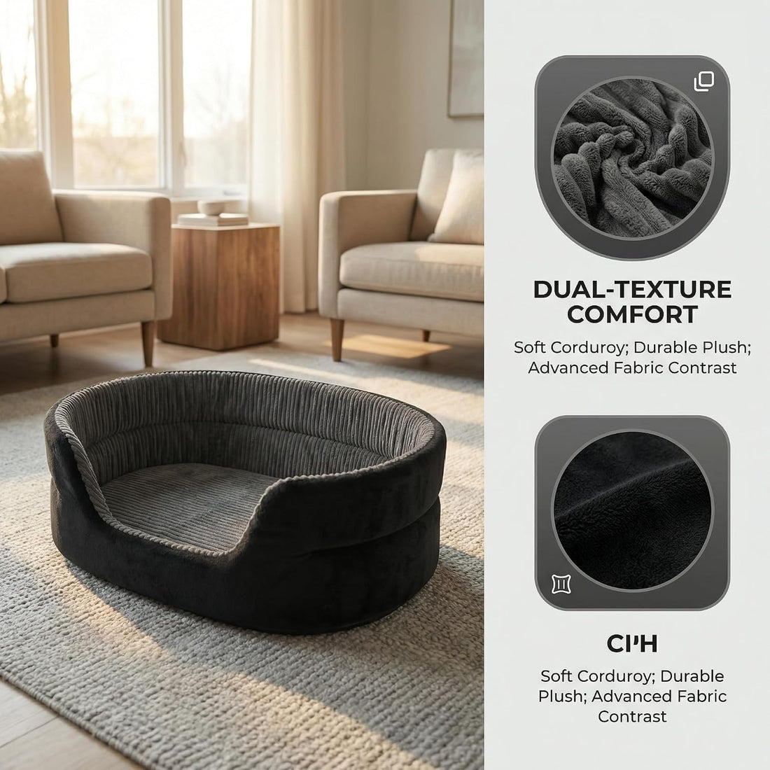 Small Dog Bed Cat Bed 16x20 Inch, Calming Pet Bed for Dogs & Cats