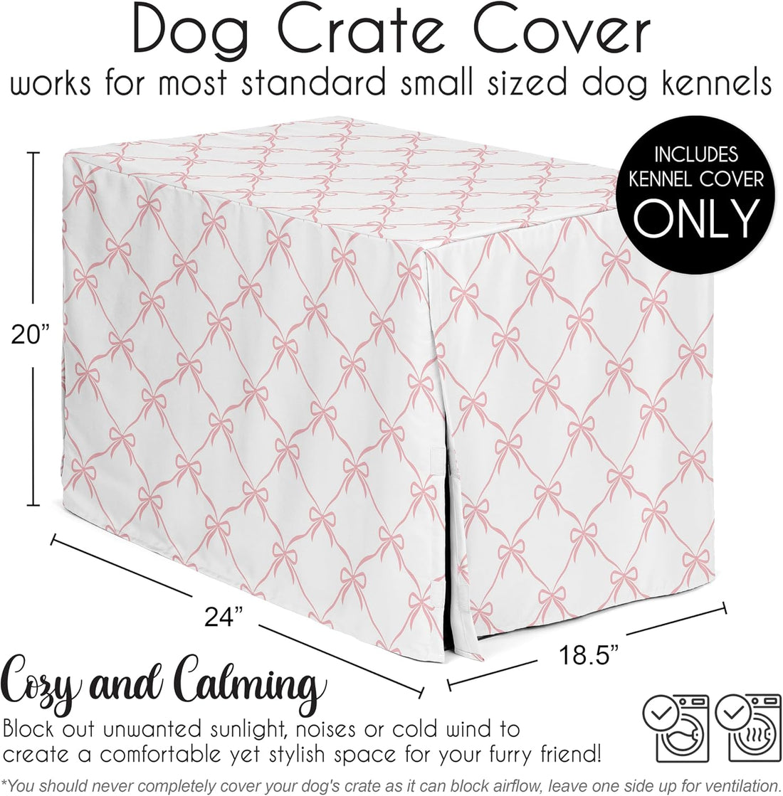 Sweet Jojo Designs 24in. Small Dog Crate Cover for Girls Pet Cage