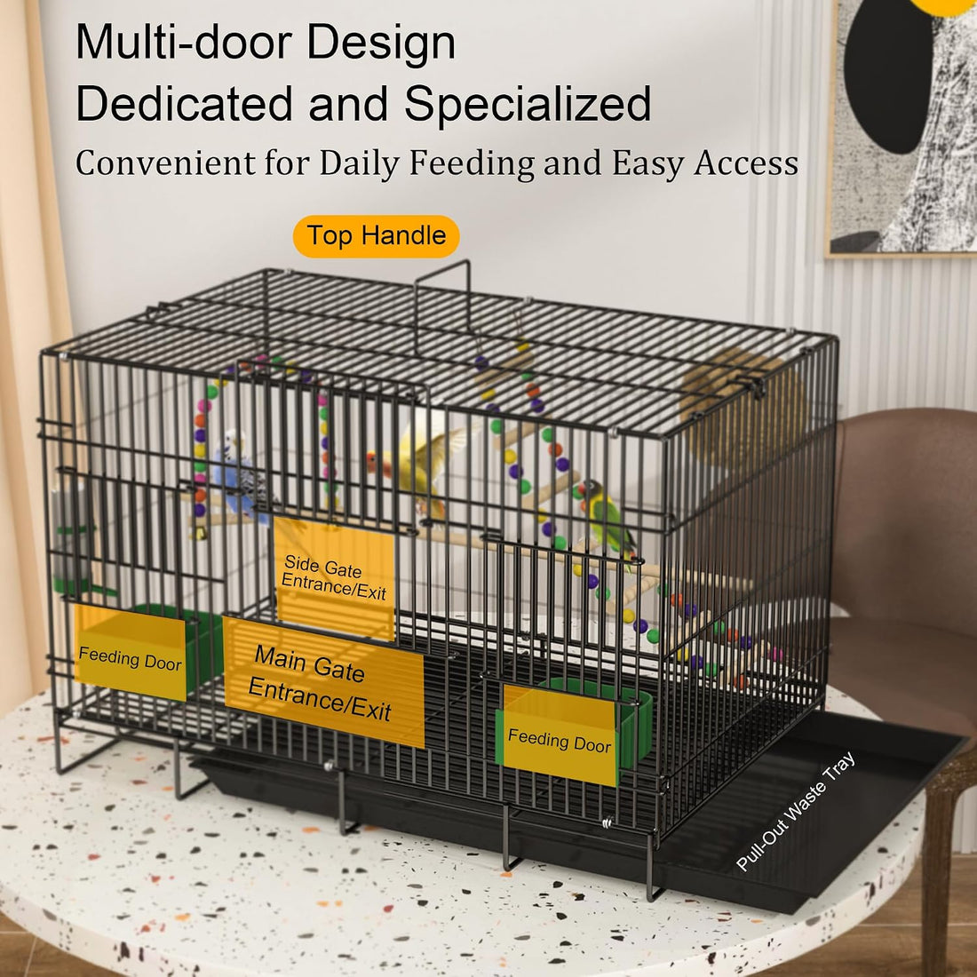 20-inch Bird Cage,Foldable Medium Small Parrot Parakeet Bird Cages