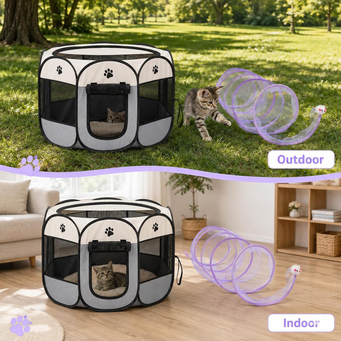 Portable Pet Playpen, Foldable Outdoor Small Animal Tent