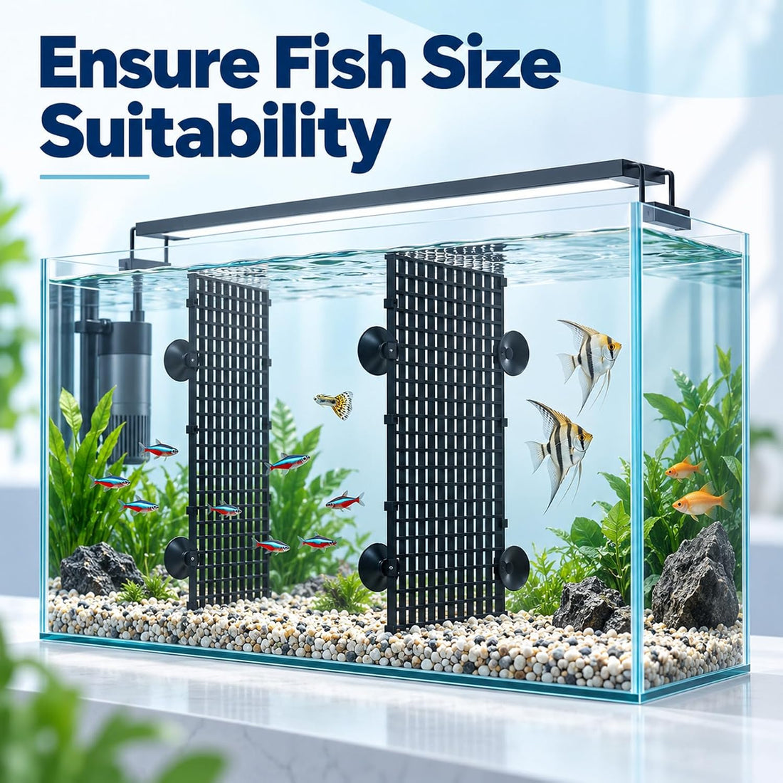 2pcs Plastic Grid Divider Tray Egg Crate Louvre Aquarium Fish Tank