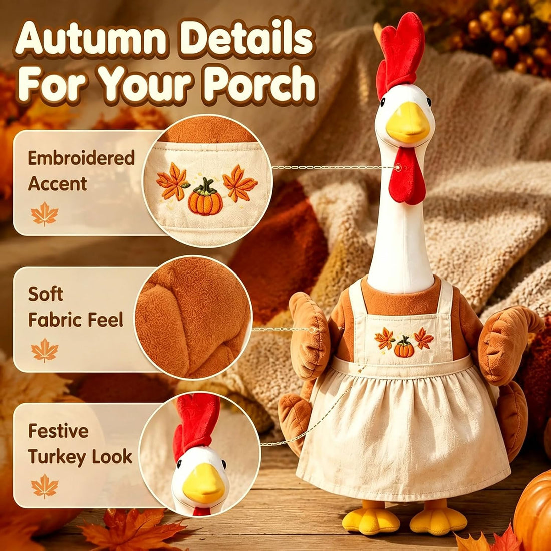 Turkey Porch Goose Outfit Fall Thanksgiving Costume for 23" Harvest
