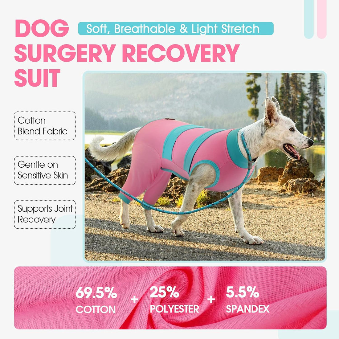 QBLEEV Dog Surgery Recovery Suit for Rear Legs