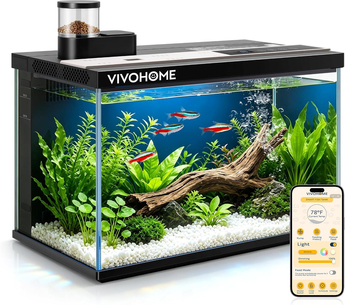 VIVOHOME 2 Gallon Smart Fish Tank with APP Control and Auto Feeder