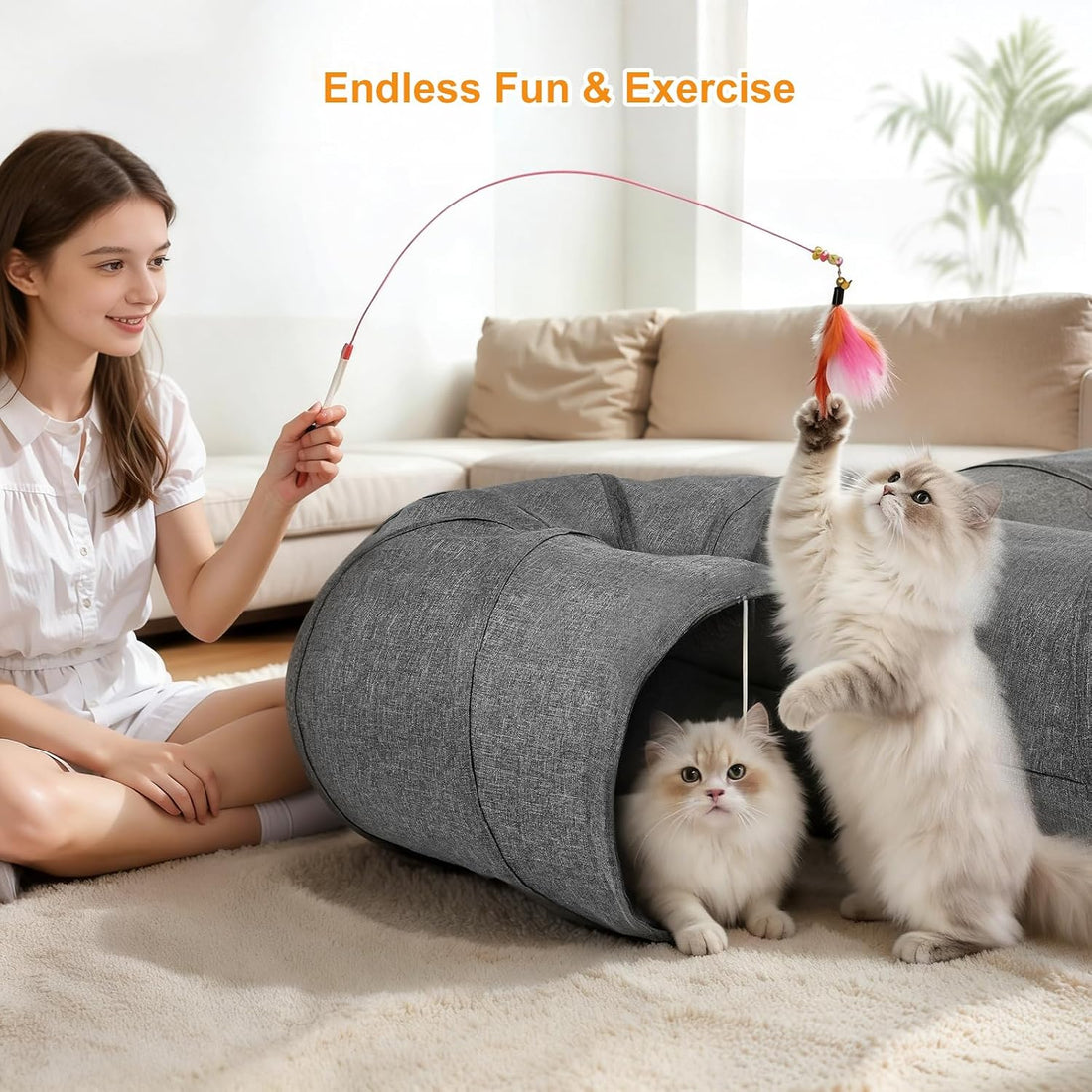 Ownpets Cat Tunnel 12 Inches in Diameter Larger Pet Tunnel Tube