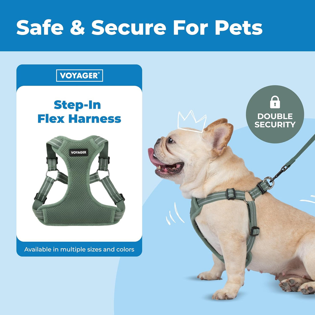 Voyager Step-in Flex Adjustable Dog Harness - Moss Green, Medium